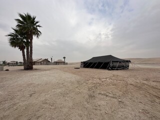 traditional Arab Khaima Camping Tent of Traditional Style of Arab inland sea
