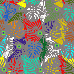 Fototapeta na wymiar seamless pattern with birds and flowers