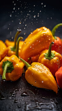 Freshly washed Datil Peppers chillies