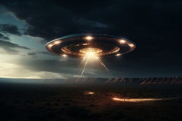 Fototapeta na wymiar Alien UFO, Generative AI 