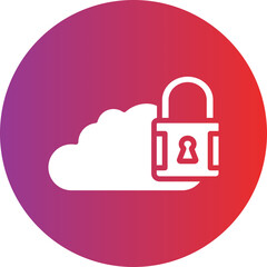 Vector Design Cloud Locked Icon Style