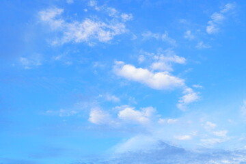 Blue sky white clouds and Beautiful puffy fluffy cumulus cloud, cloudscape background.