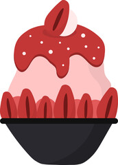 Bingsu Strawberry elements, Cool summer foods.