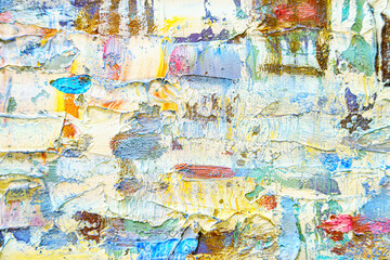 Colorful abstract oil painting art background. Texture of canvas and oil.