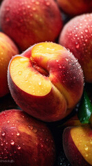 Freshly washed nectarines