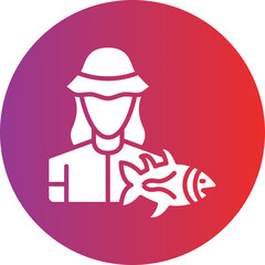 Vector Design Fisherwoman Icon Style