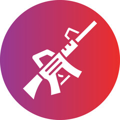 Vector Design Assault Rifle Icon Style