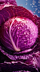 Obraz premium Freshly washed red cabbage