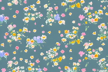 pattern painting with flowers. generative AI