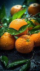 Freshly washed oranges