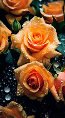 Fototapeta premium Orange coloured colored roses