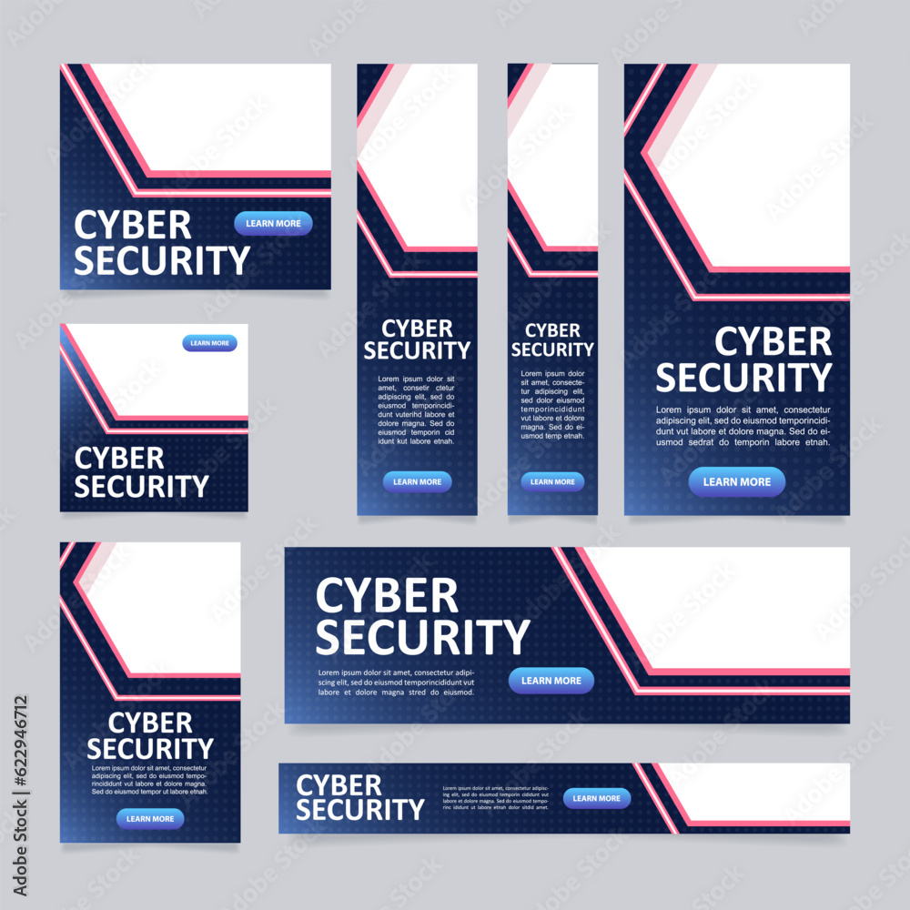 Canvas Prints cyber security service web banner design template. vector flyer with text space. advertising placard