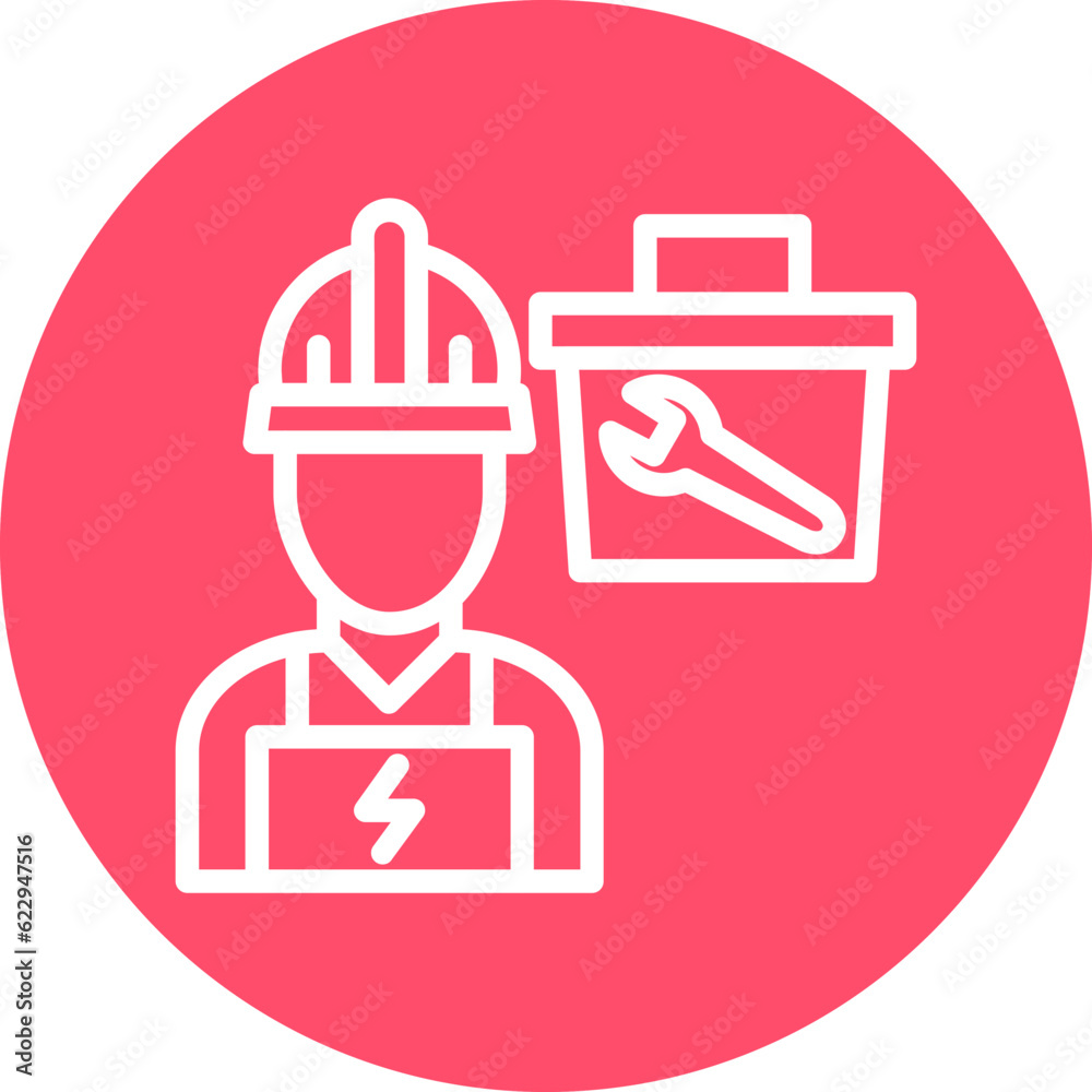 Sticker vector design electrician service icon style