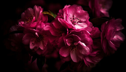 Vibrant colors bloom, showcasing nature beauty in a floral bouquet generated by AI