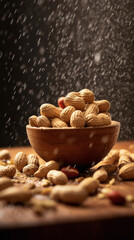 Freshly washed peanuts