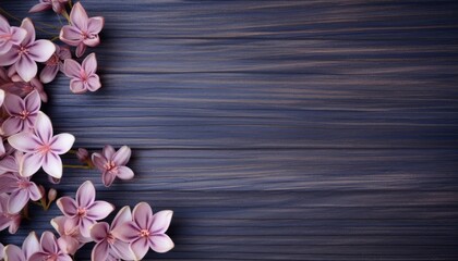 Fototapeta na wymiar Bouquet of pink flowers on a wooden background. Place for text.