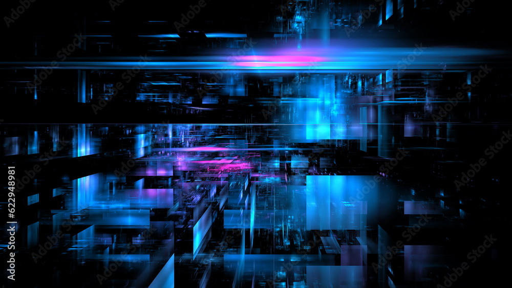 Poster digital future, artificial intelligence, data and information processing. cloud technologies, digita