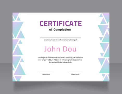 Medical training completion certificate design template. Vector diploma with customized copyspace and borders. Printable document for awards and recognition. Cairo, Calibri Regular fonts used