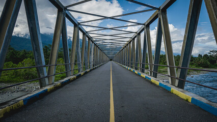 Fototapeta na wymiar Kawanua Bridge and River in Seram Island, Maluku, indonesia