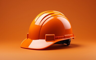 Orange hard hat on construction site, Labour Day Concept, Generative Ai