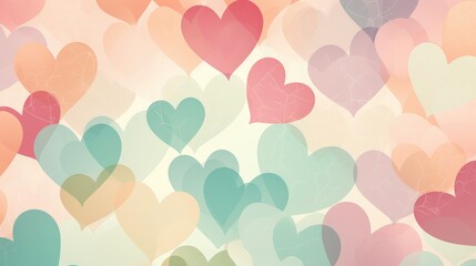 Romantic Pastels Heart Love Abstract Background in Soft Hues