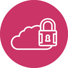Vector Design Cloud Locked Icon Style
