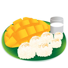 Mango Sticky Rice Thai Dessert