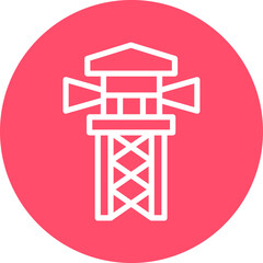 Vector Design Observation Tower Icon Style