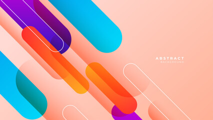 Modern colorful geometric shapes 3d abstract technology background. Vector abstract graphic design banner pattern presentation background web template.