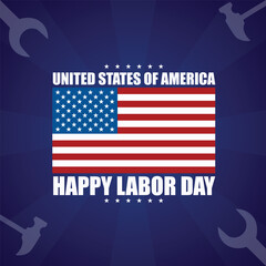USA Labor Day post banner design template for social media