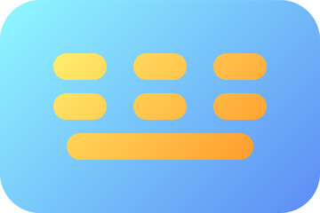Keyboard pixel perfect flat gradient color ui icon. Typing message. Online communication. Messenger. Simple filled pictogram. GUI, UX design for mobile application. Vector isolated RGB illustration