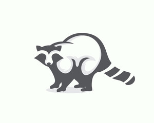 raccoon ready run art logo symbol design template illustration inspiration