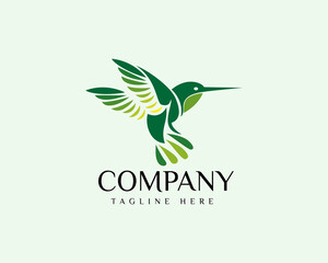 Obraz premium abstract flying humming bird art logo icon symbol design template illustration inspiration