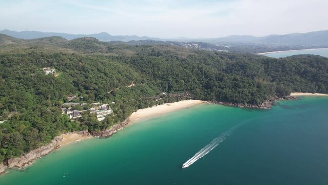 4K Aerial Drone Footage Nai Thon Noi, Thalang, Phuket, Thailand