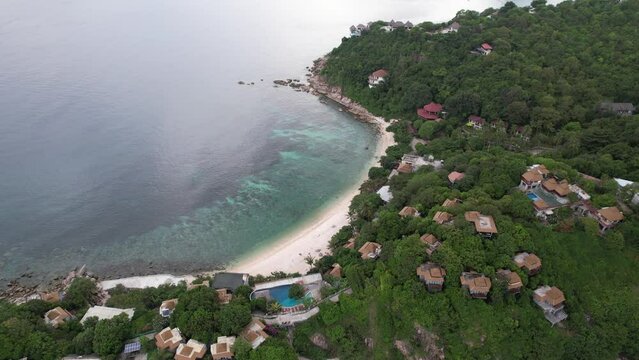 4K Aerial Drone Footage of Haad Sai Daeng Beach on Koh Tao