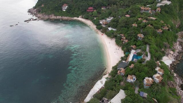 4K Aerial Drone Footage of Haad Sai Daeng Beach on Koh Tao