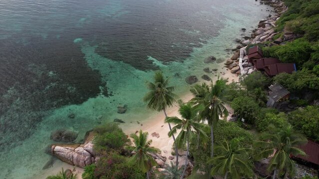 4K Aerial Drone Footage of Aow June Juea Beach on Koh Tao