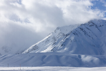 Naklejka premium Record Snowstorm in the Sierra Nevada Mountains