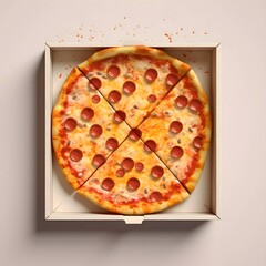Pizza in a cardboard box