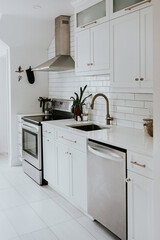 White interior kitchen design style