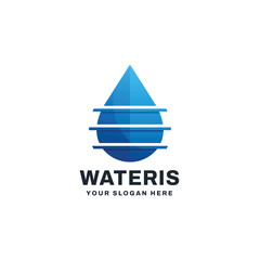Water Drop Logo Gradient Vector Icon Illustration