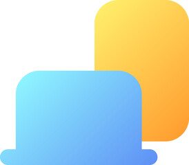 Devices pixel perfect flat gradient color ui icon. Connected gadgets. Messenger active sessions. Simple filled pictogram. GUI, UX design for mobile application. Vector isolated RGB illustration