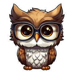 Fototapeta premium Eule mit Brille, transparent