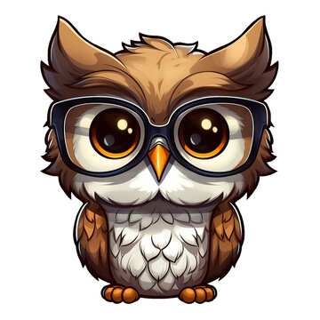 Eule mit Brille, transparent