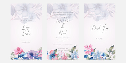 Vector beautiful wedding invitation card with floral wreath
