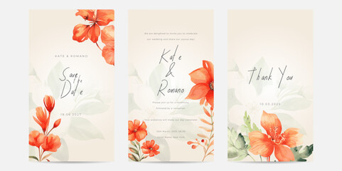 Vector beautiful wedding invitation card with floral wreath