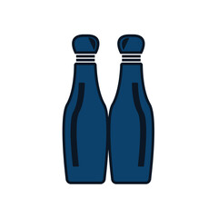 bottle bowling logo design illustration.