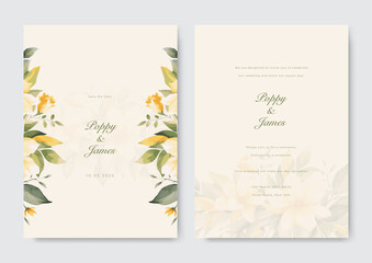 Vector beautiful and elegant floral wedding invitation card - Powered by Adobe