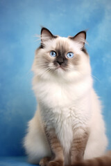 Very cute Ragdoll in nature, national geography, Wide life animals. AI Generated.
