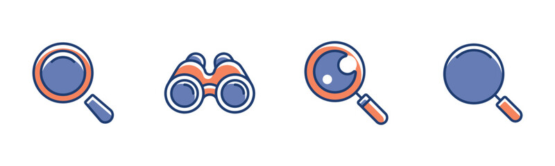 magnifier glasses search icon vector discovery tool symbol illustration for app and web template design